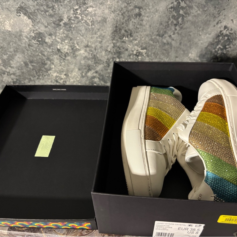 Kurt Geiger London Laney White Crystal Sneakers - Picture 15 of 16